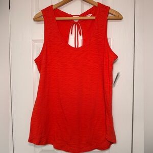 Old Navy Tomato Red Keyhole Tie Back Tank Top in Medium NWT 100% Cotton